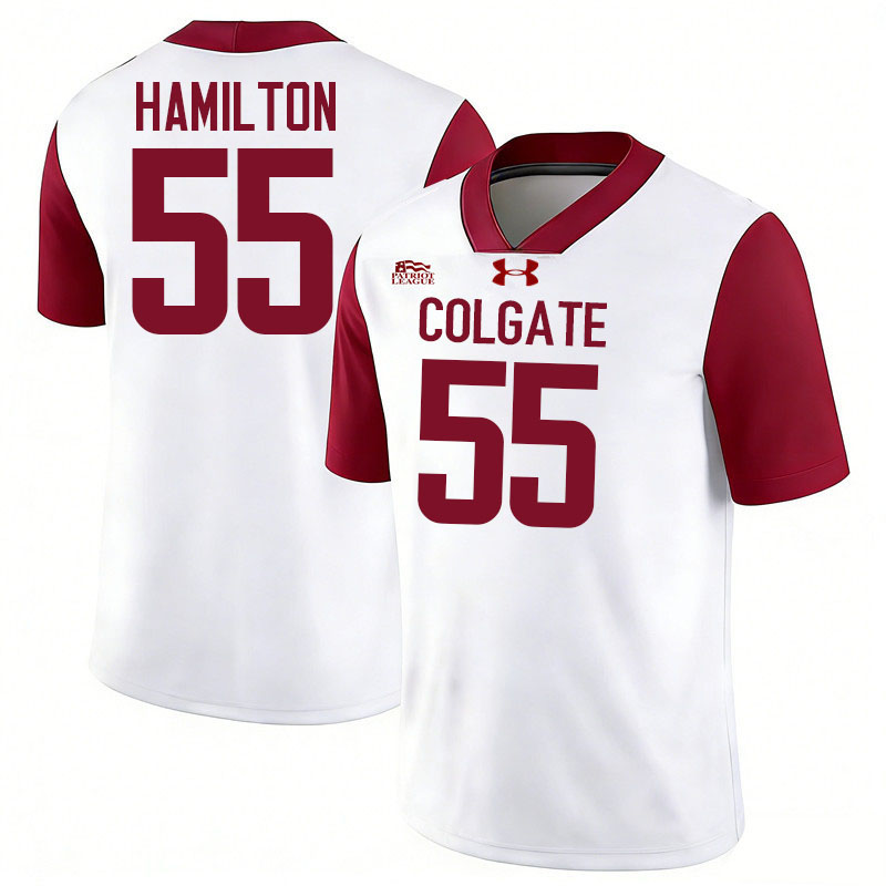 Colgate Raiders #55 Elijah Hamilton College Football Jerseys,Uniforms-White